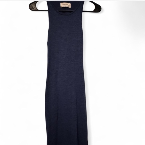 Abercrombie & Fitch Heathered navy Blue Tank top midi dress with cutout. - Picture 1 of 3